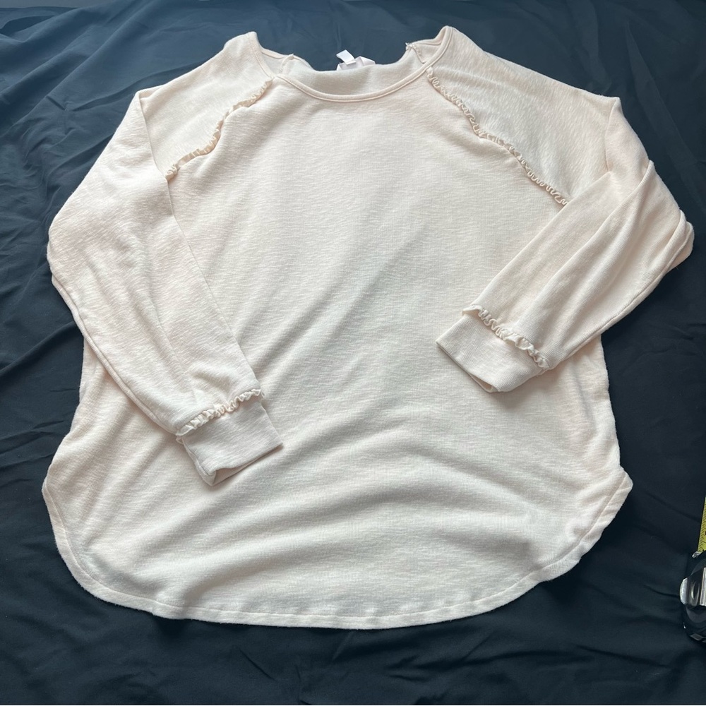 Lauren Conrad. Long Sleeve Tee. Off White/Cream color top